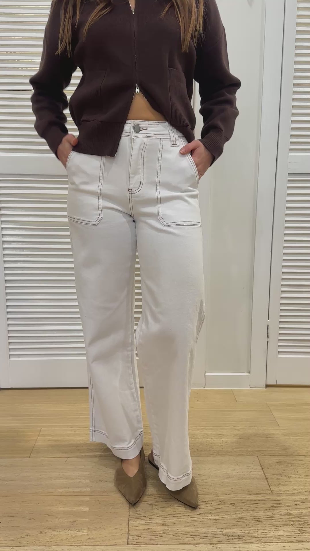 TAZ WIDE LEG JEAN - WHITE