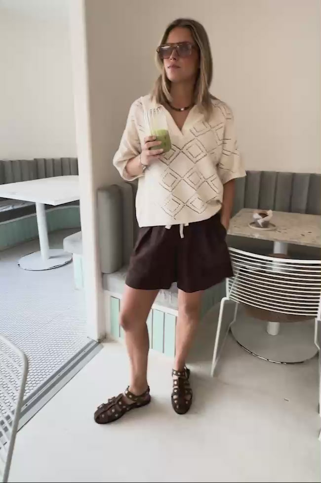 CERES LIFE DARCY RELAXED EVERYDAY SHORT - CHOCOLATE