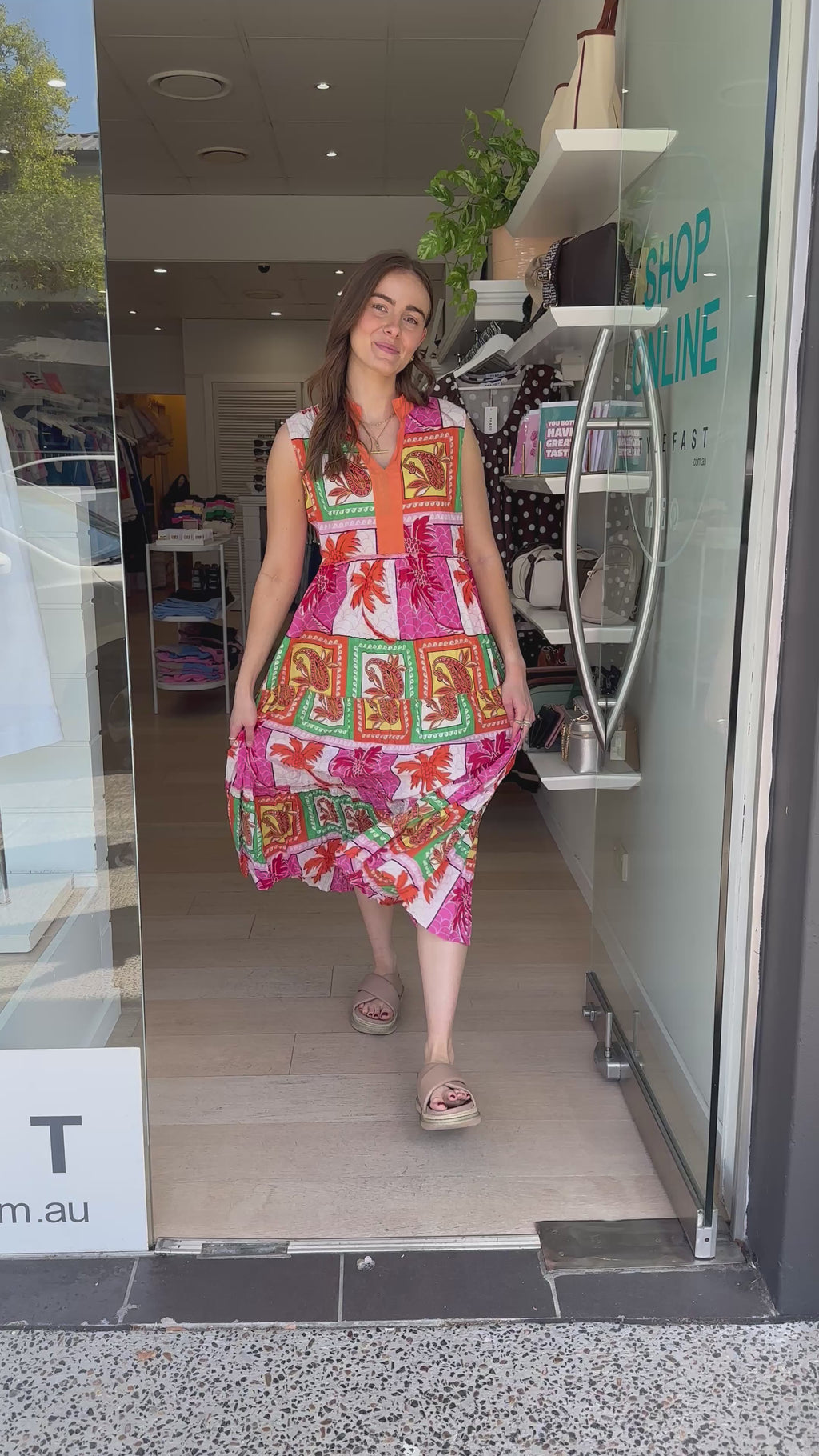 LULALIFE ANGELIKA MIDI DRESS - MELON