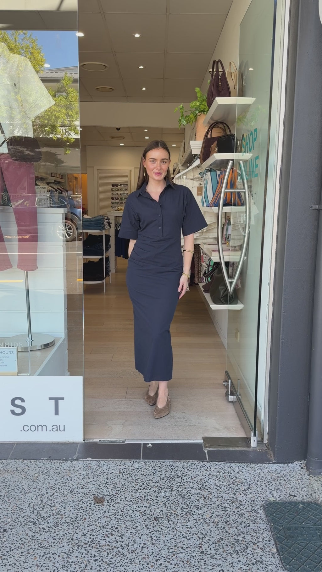 KIRSTY MIDI DRESS - NAVY