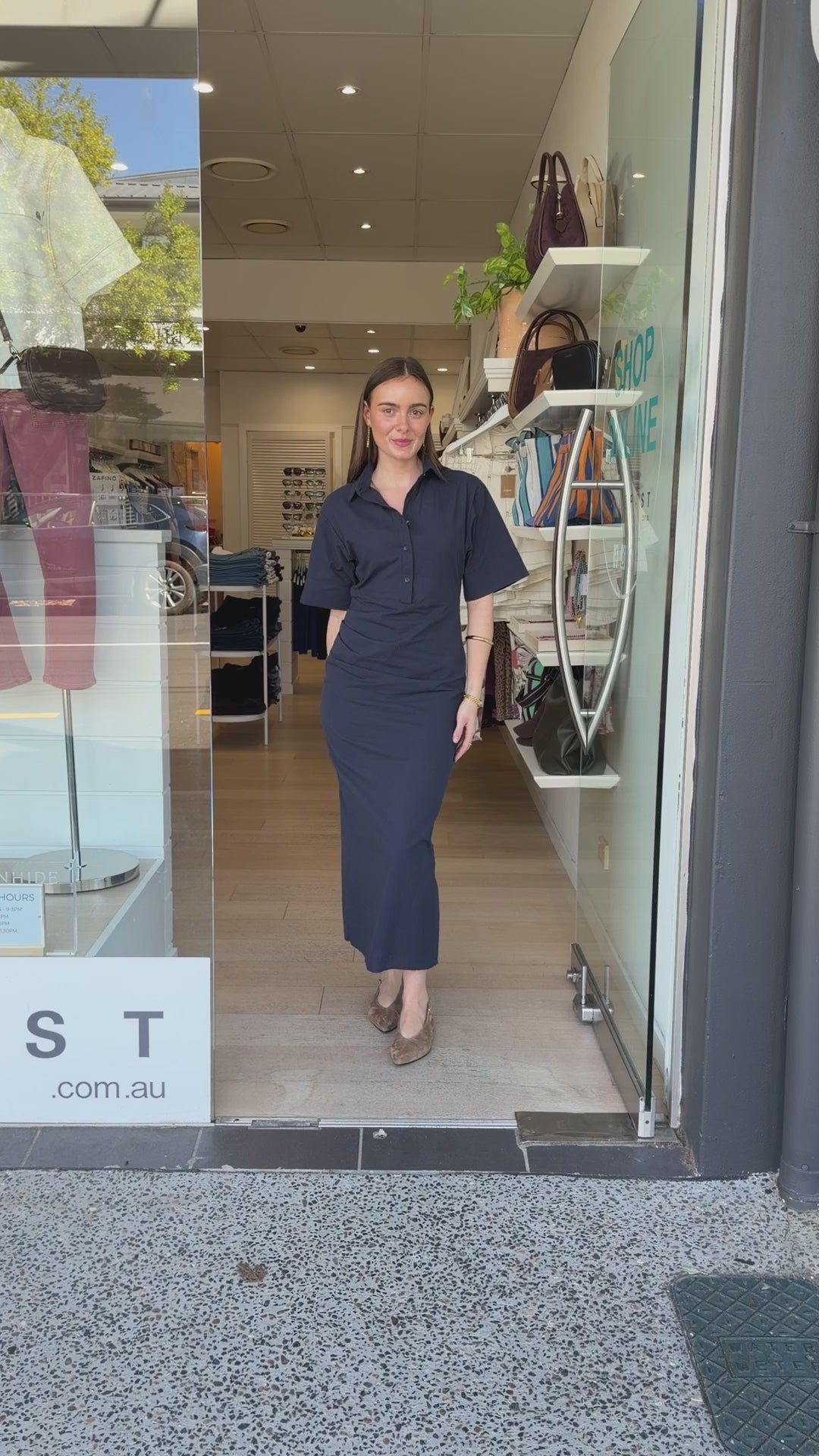 KIRSTY MIDI DRESS - NAVY