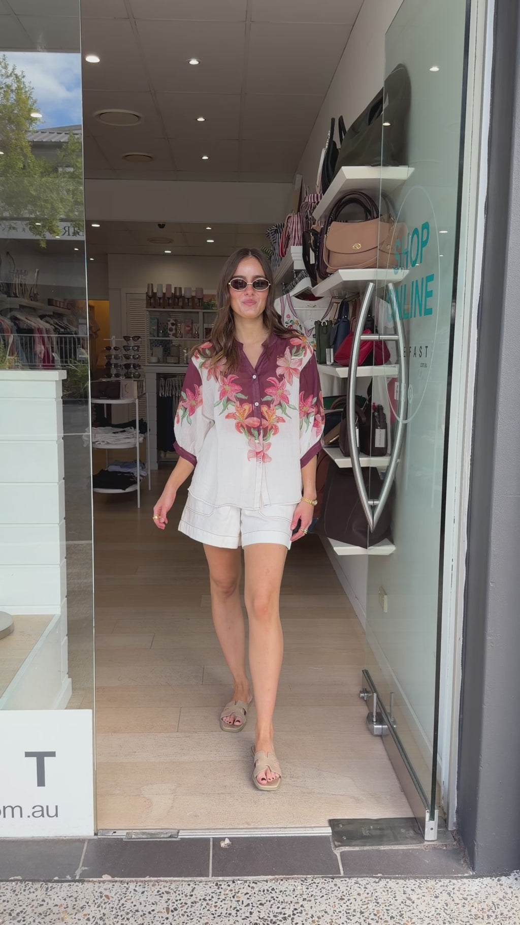 CALISTA LINEN SHIRT - WHITE FLORAL