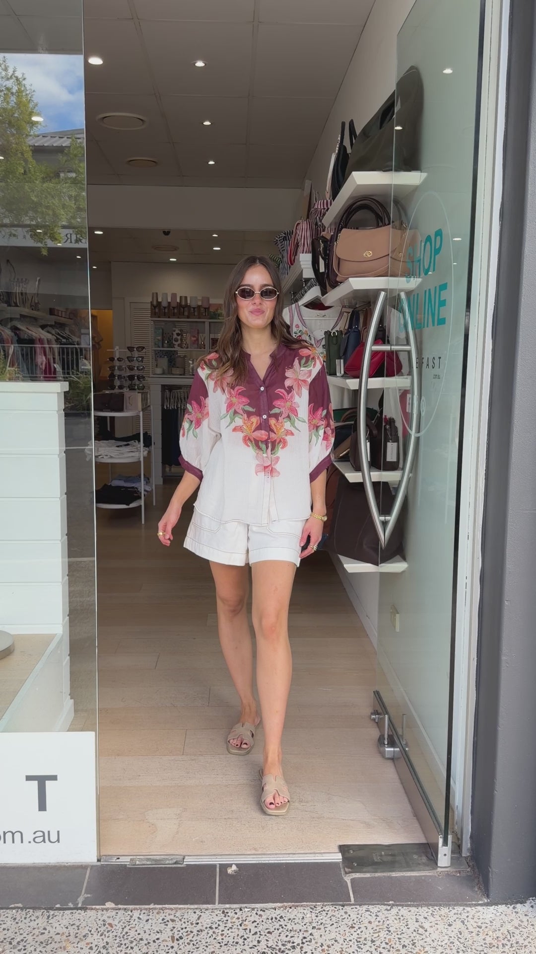 CALISTA LINEN SHIRT - WHITE FLORAL