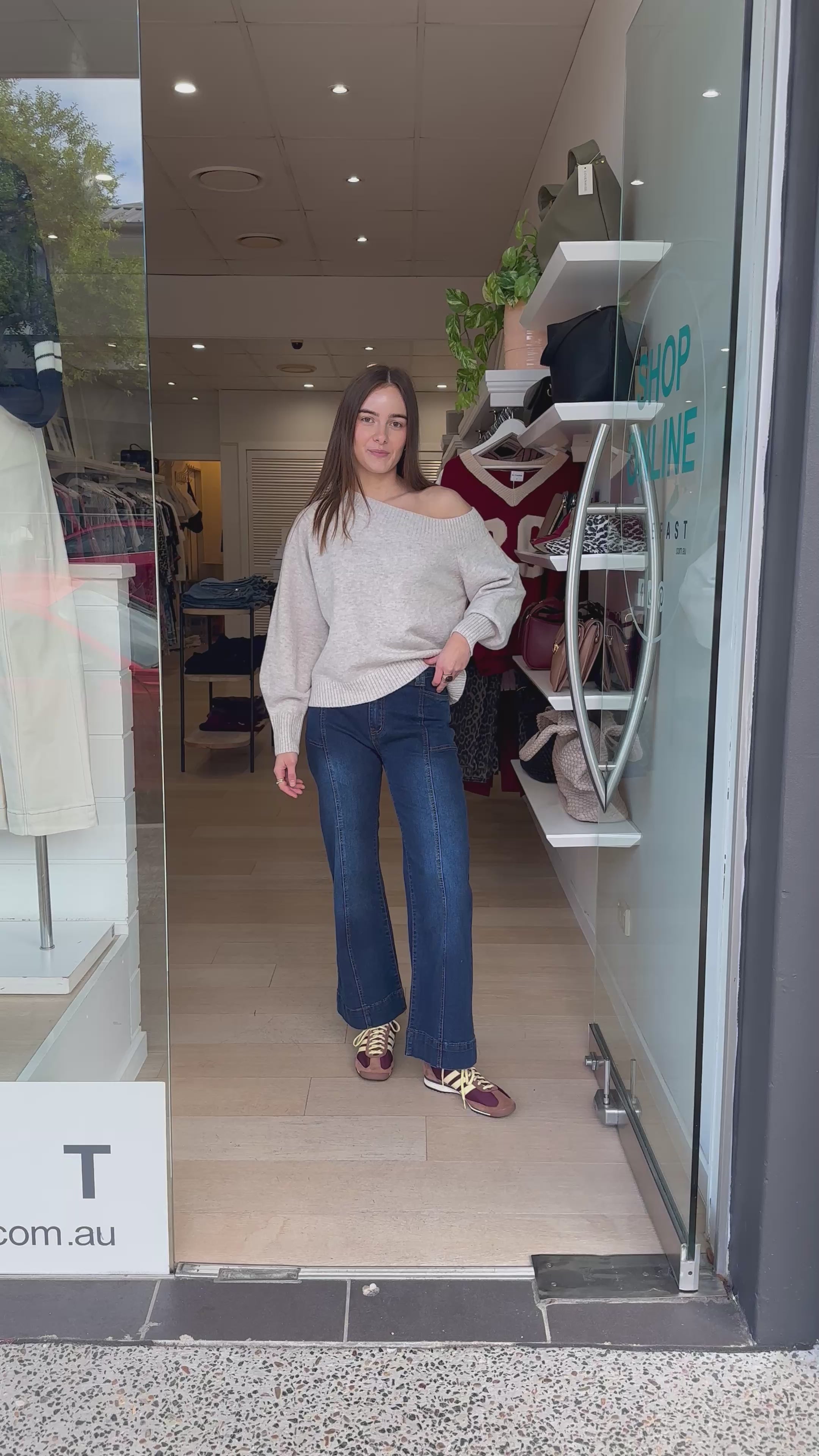 LUNA OFF THE SHOULDER KNIT - OATMEAL