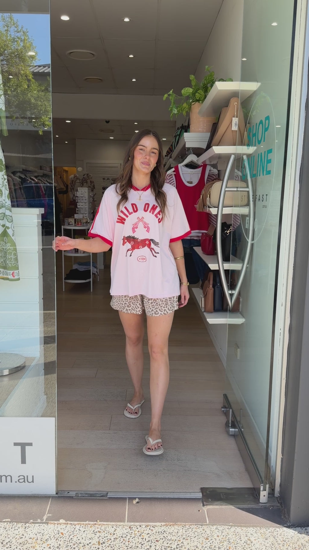 BY FRANKIE WILD ONES OVERSIZED TEE - PINK/RED