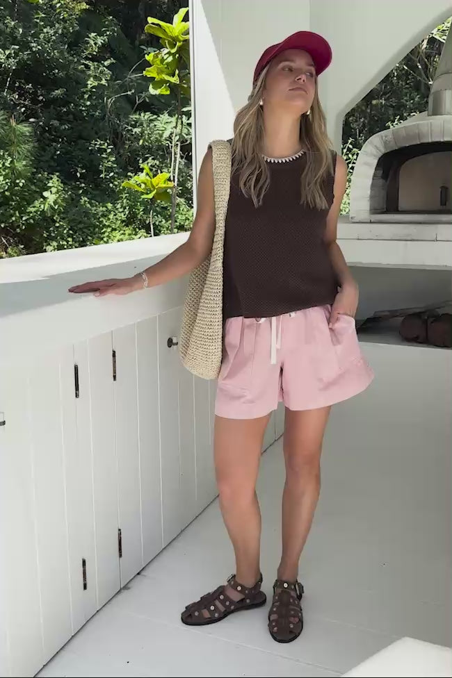 CERES LIFE DARCY RELAXED EVERYDAY SHORT - WASHED PINK