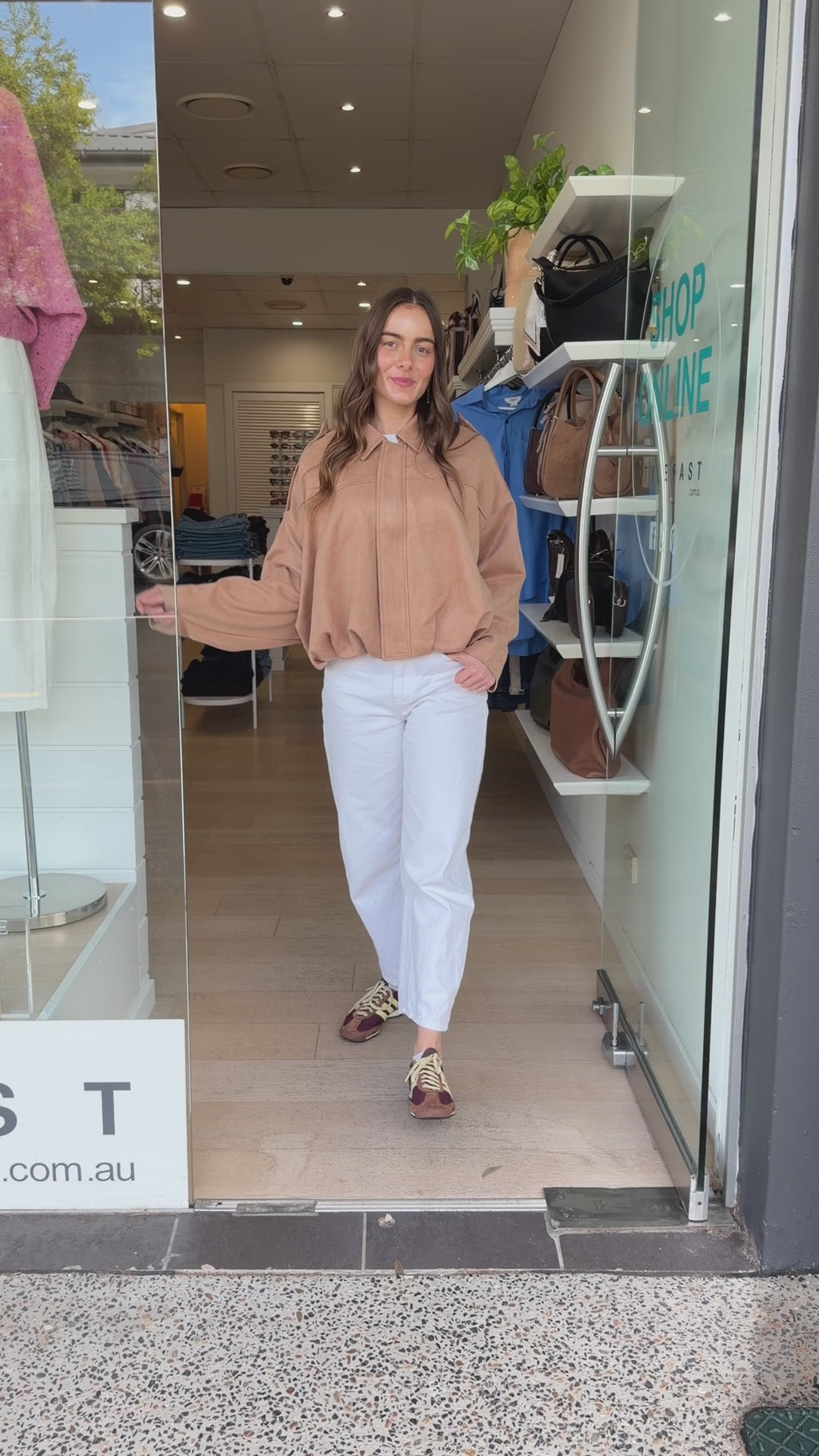 STEVIE SUEDE BOMBER - SOFT TAN