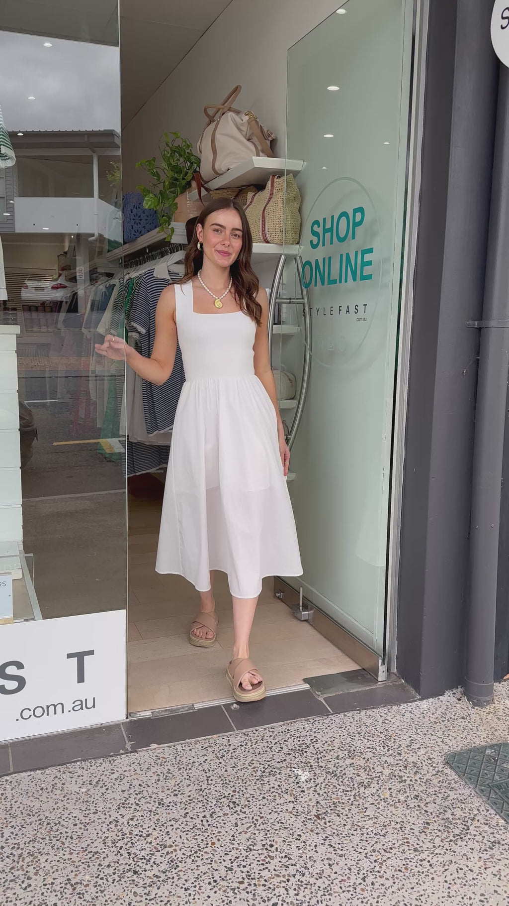 ARLA FITTED BODICE MIDI DRESS - WHITE