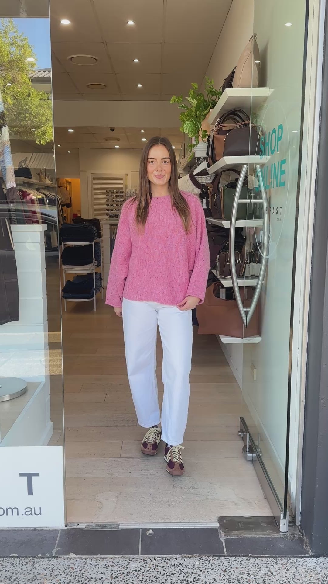 HOWIE BATWING KNIT - PINK SPECKLE