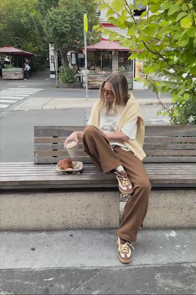 CERES LIFE STEVIE SLOUCHY TEE - MILK/CROISSANT CLUB