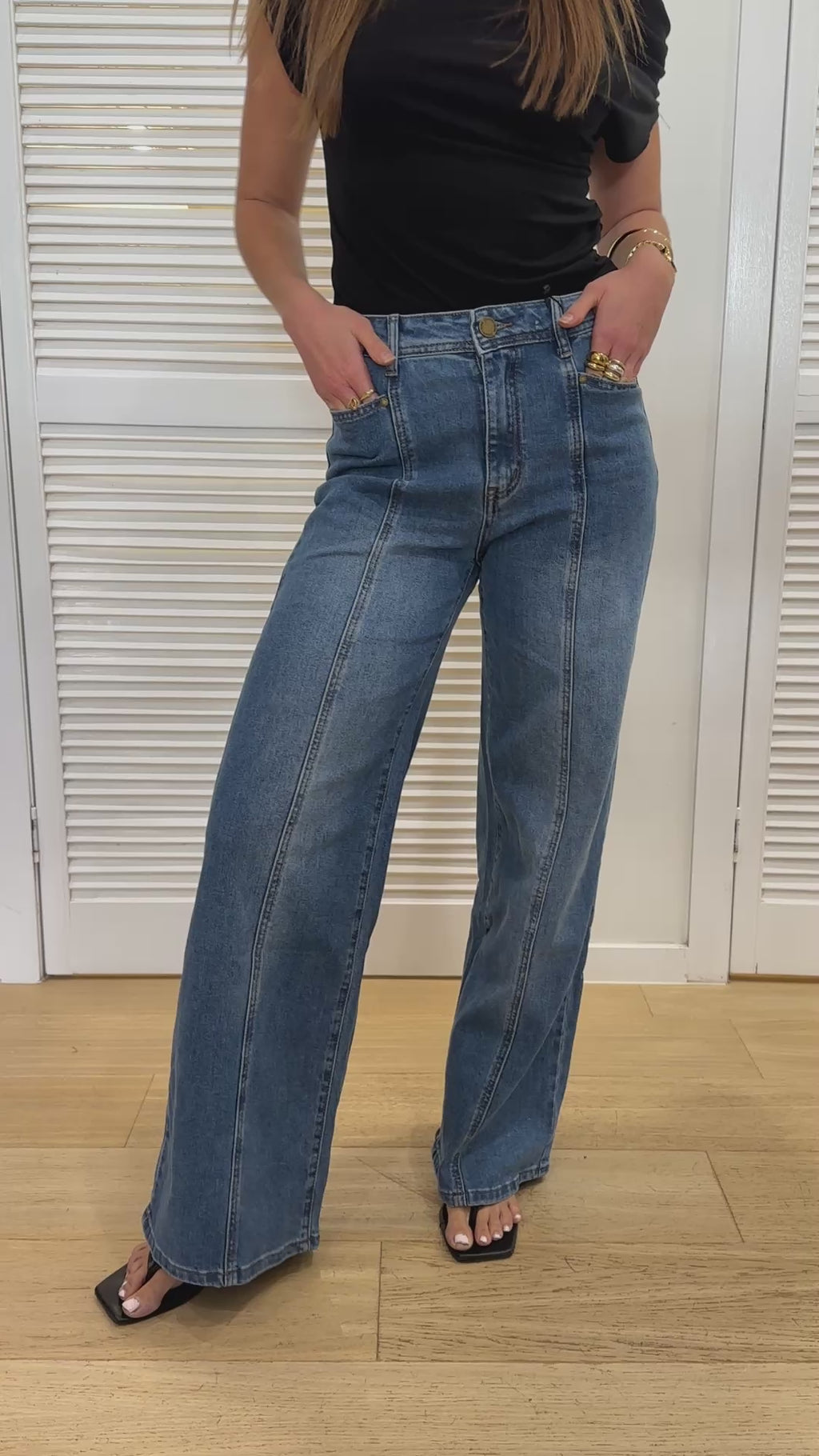 REECE WIDE LEG JEAN - LIGHT WASH