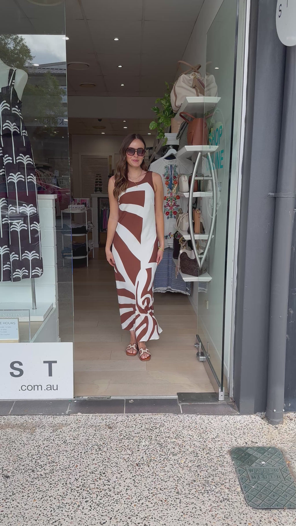 CODY MAXI SHIFT DRESS - CHOCOLATE PRINT