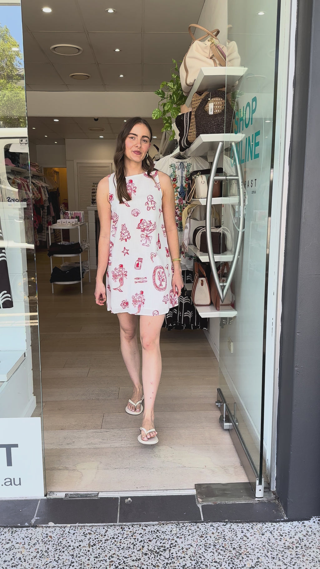 BY FRANKIE ZANA SHIFT DRESS - WHITE PRINT