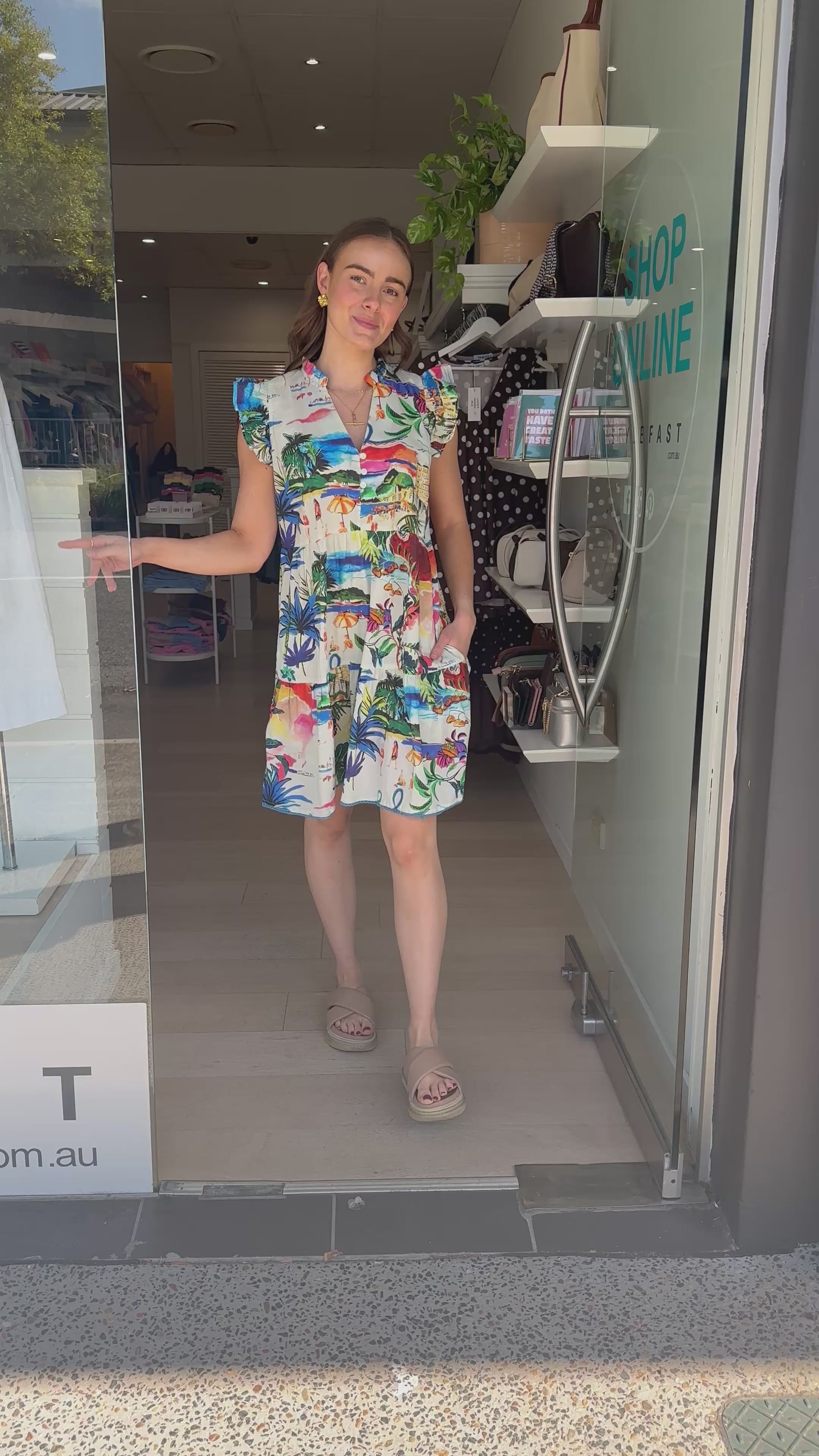 LULALIFE ALBA RUFFLE DRESS - MULTI