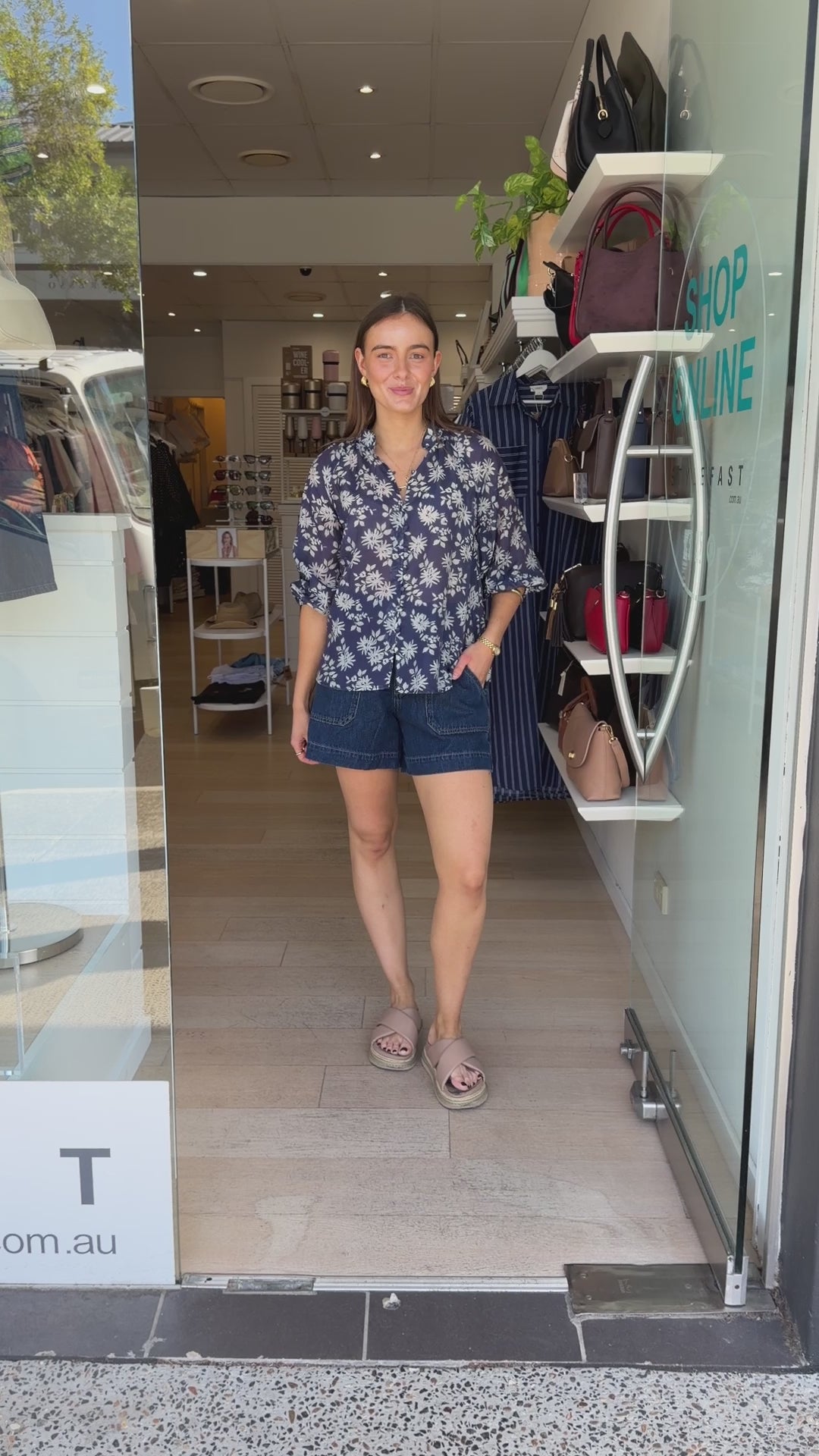 LOTTIE BLOUSE - NAVY PRINT