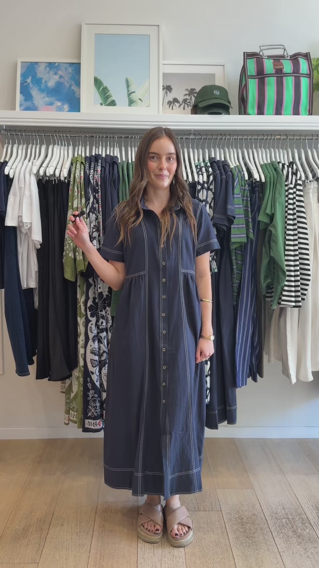 SALLY MIDI DRESS - NAVY