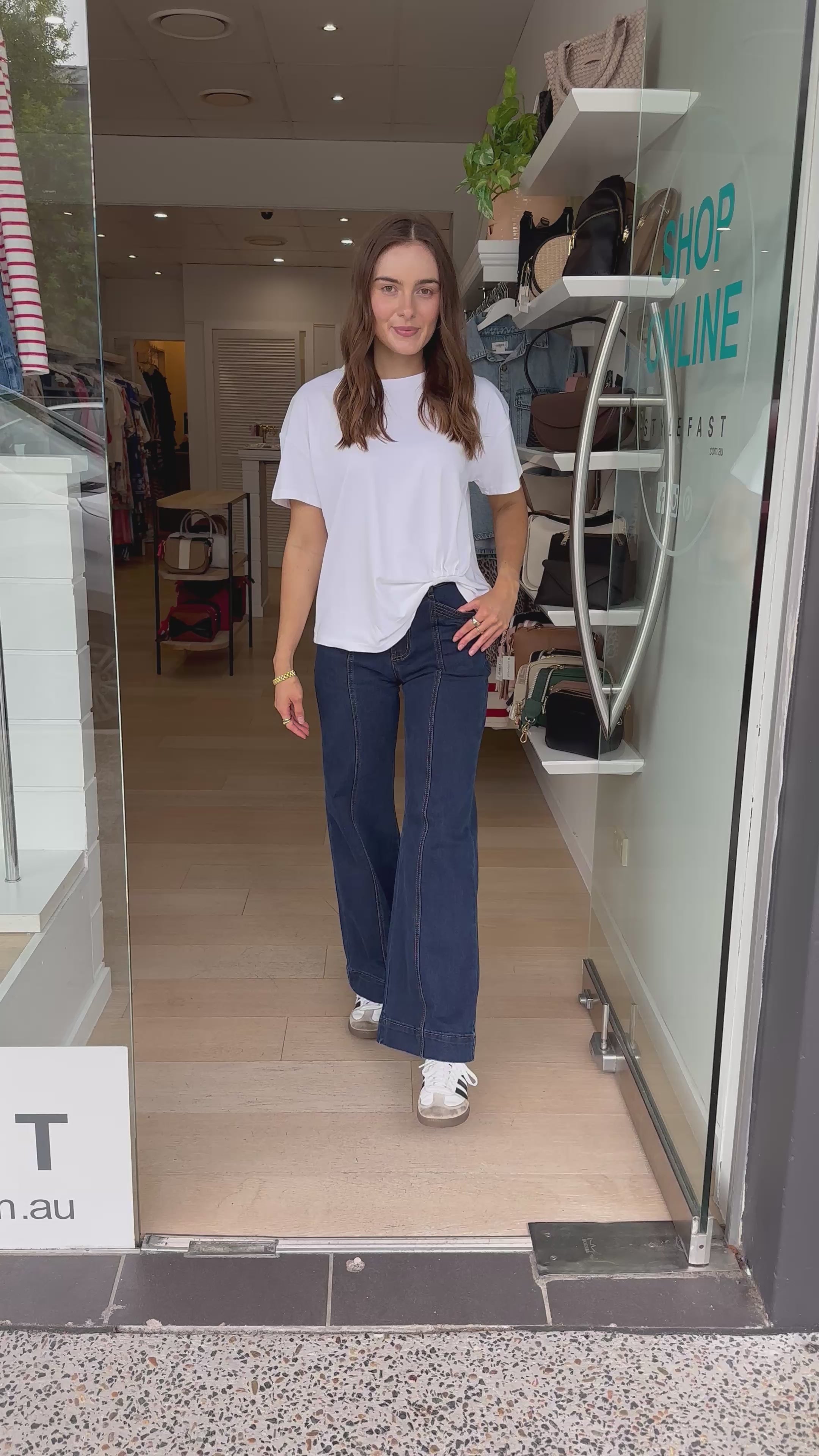 TYLER HIGH WAISTED WIDE LEG JEAN - DARK INDIGO