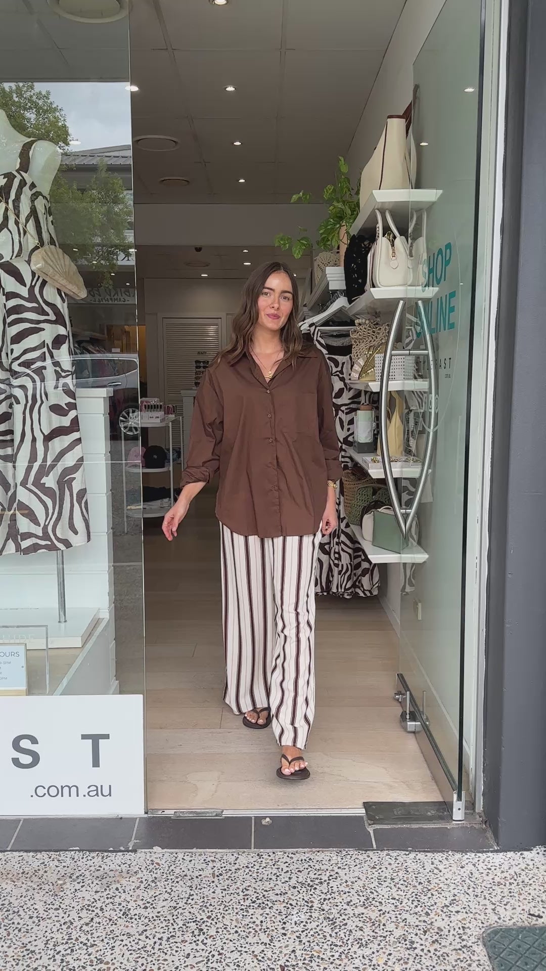 MARLOWE RELAXED PANTS - LINE MOTION PRINT