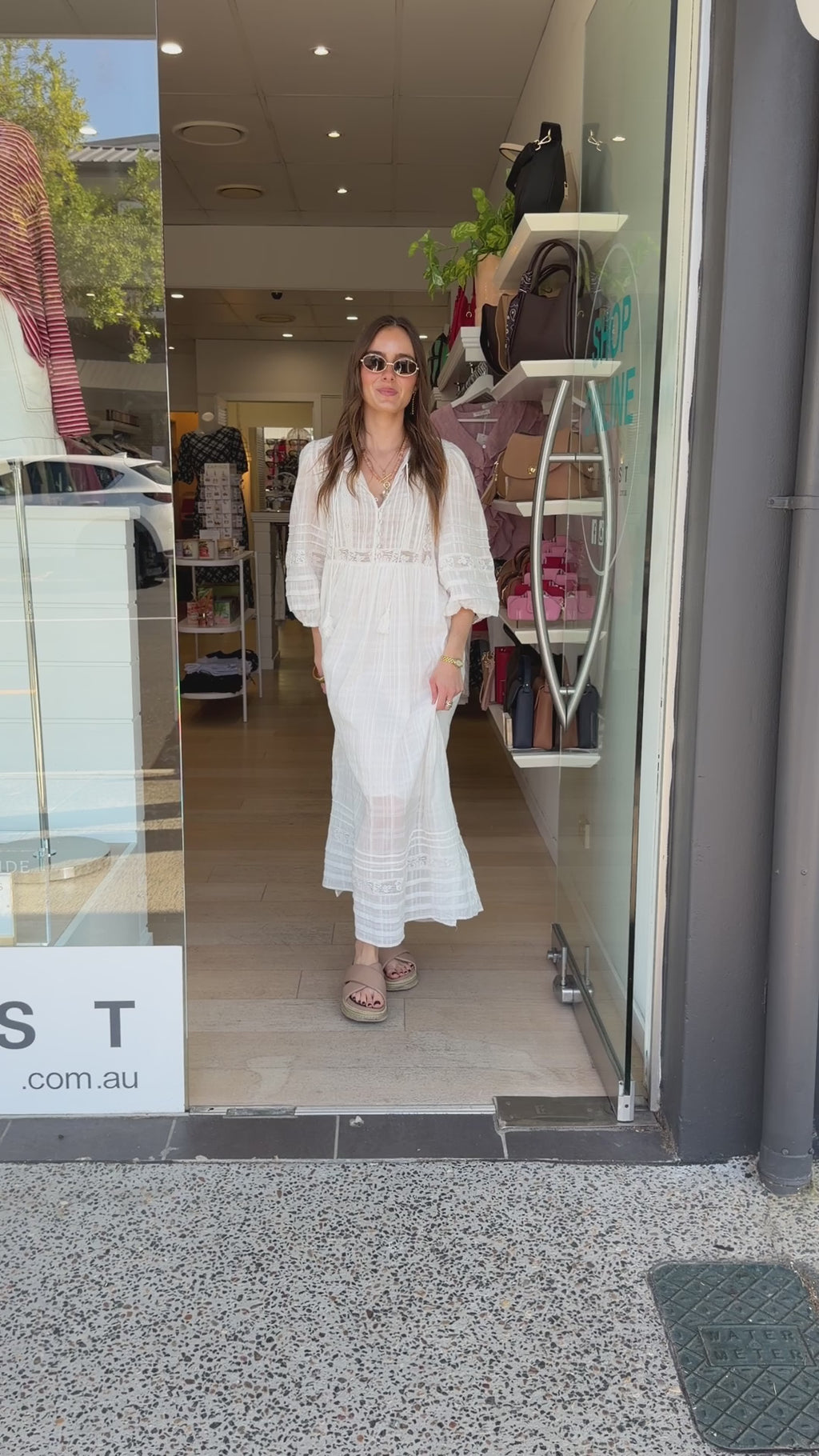 ANNALEISE COTTON DRESS - WHITE