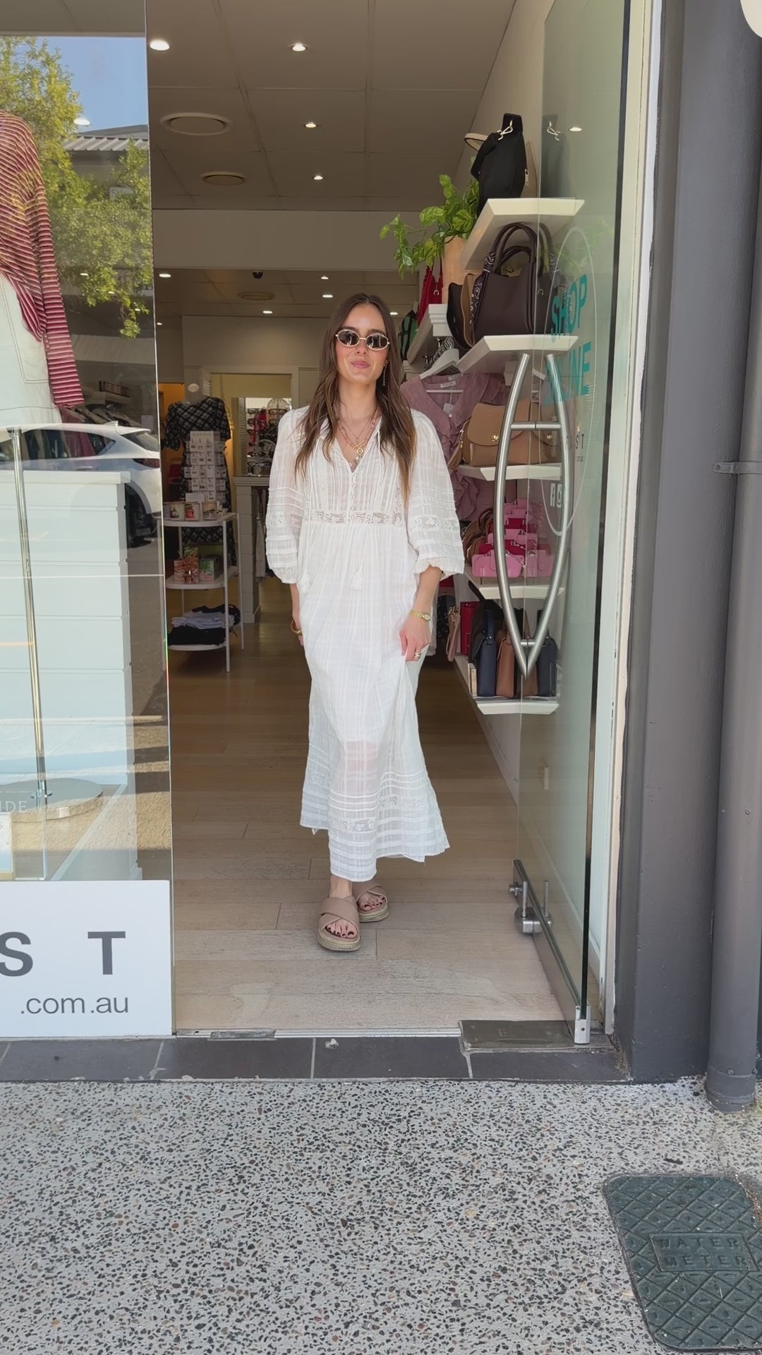 ANNALEISE COTTON DRESS - WHITE