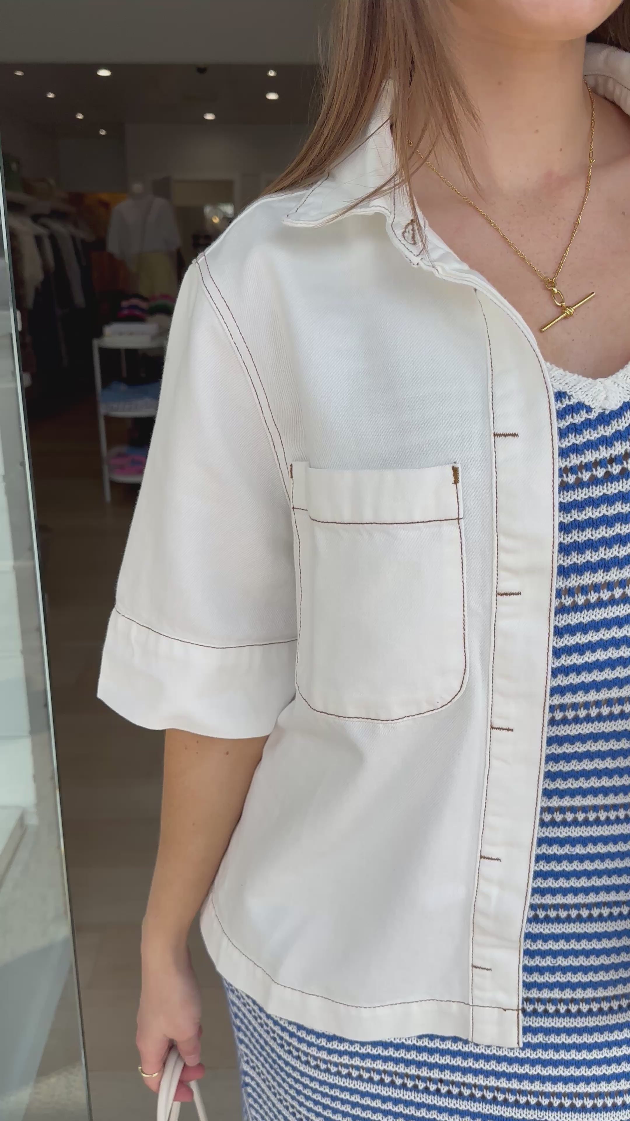 CERES LIFE NOVA KNIT MIDI TANK DRESS - SUMMER BLUE STRIPE