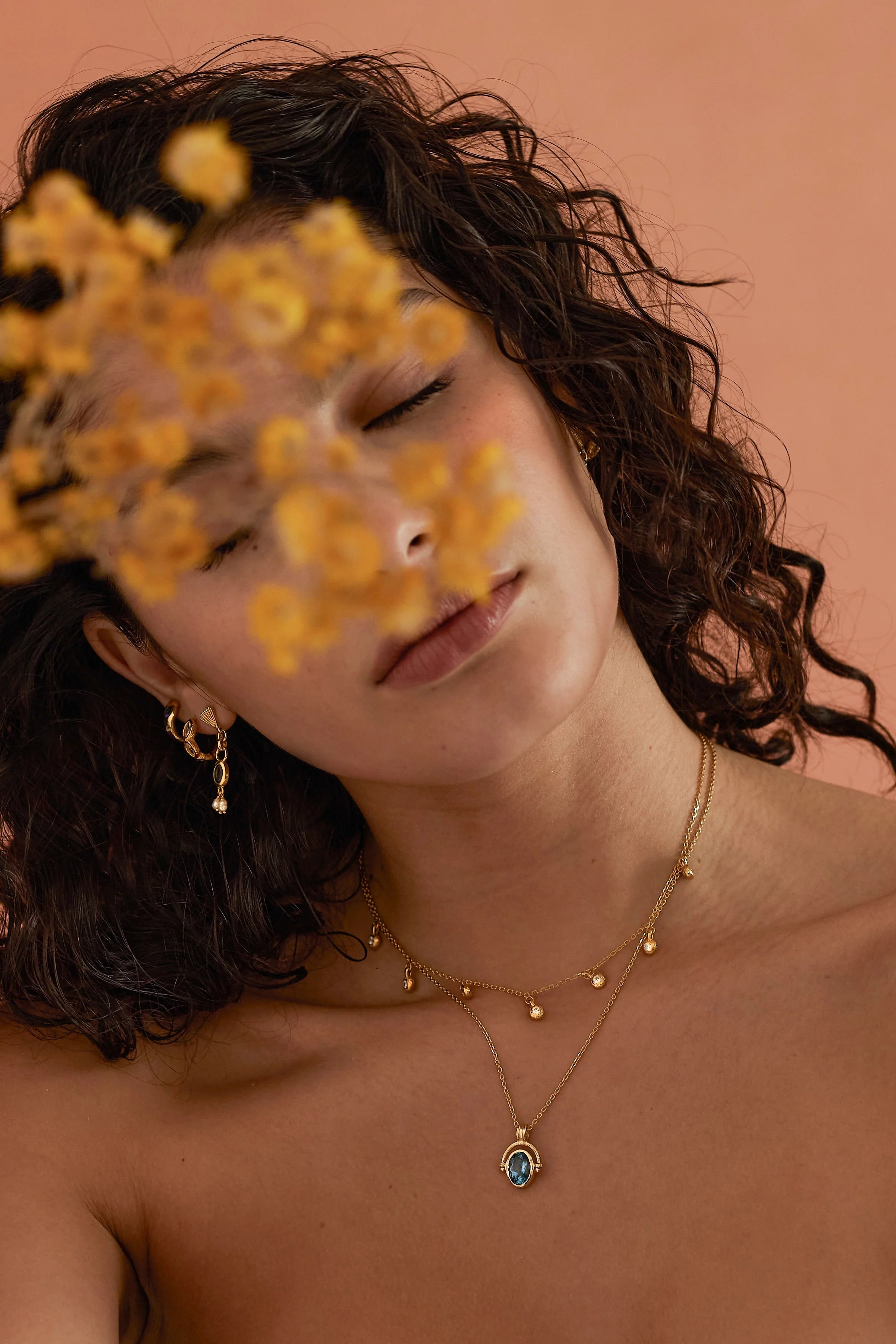 TONI MAY MIRA NECKLACE - TOPAZ/GOLD