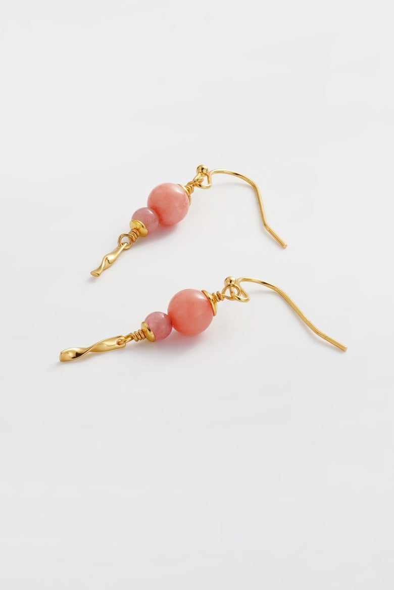 ZAFINO ARIA HOOK EARRINGS - GOLD/PINK