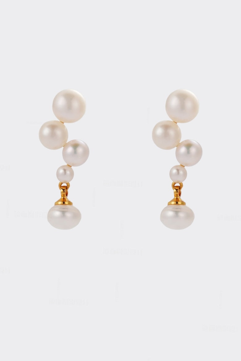 ZAFINO LUNA PEARL EARRINGS - GOLD