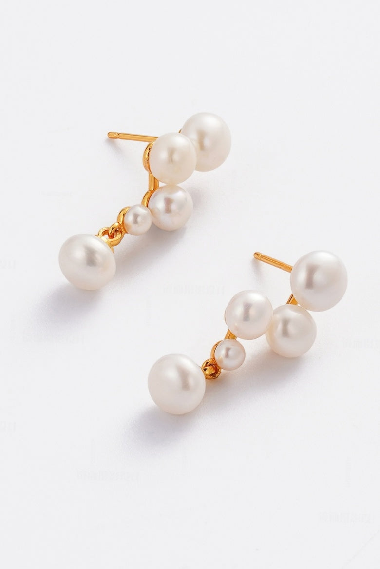 ZAFINO LUNA PEARL EARRINGS - GOLD