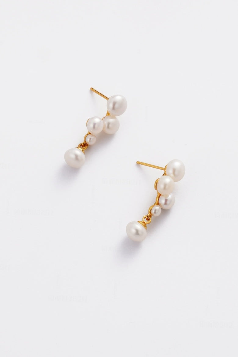 ZAFINO LUNA PEARL EARRINGS - GOLD