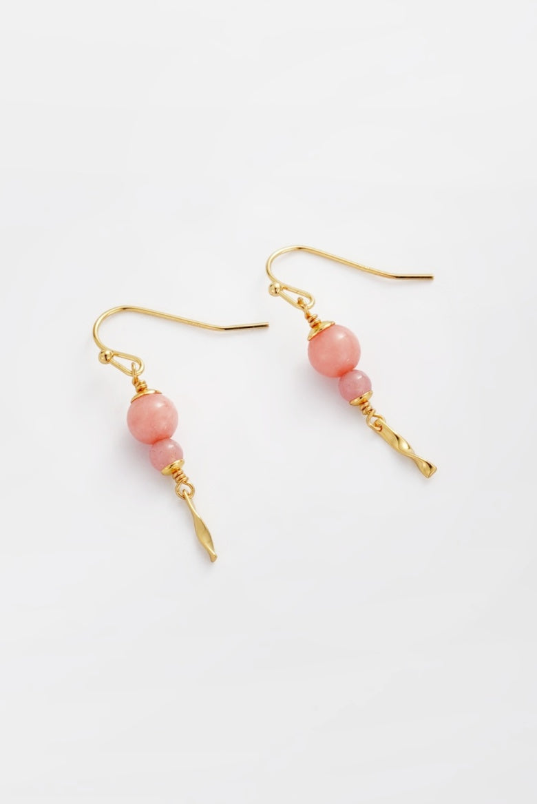 ZAFINO ARIA HOOK EARRINGS - GOLD/PINK