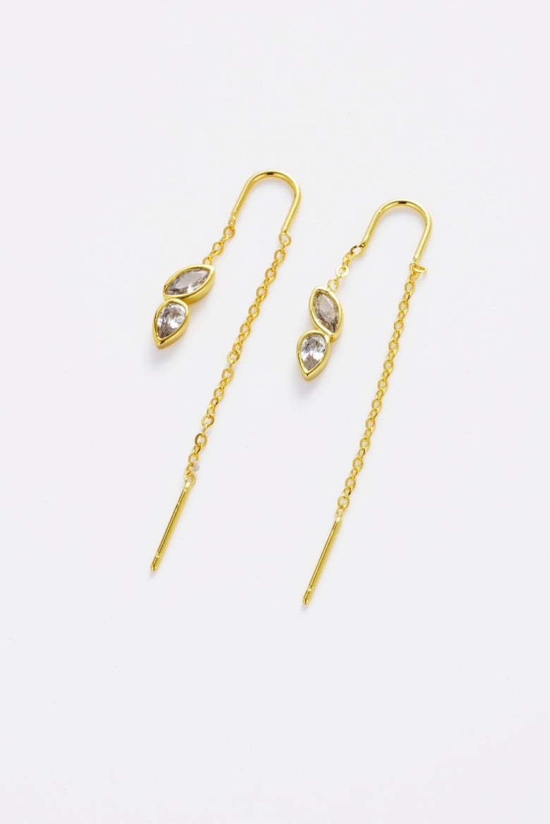 ZAFINO INGRID THREAD EARRING - GOLD